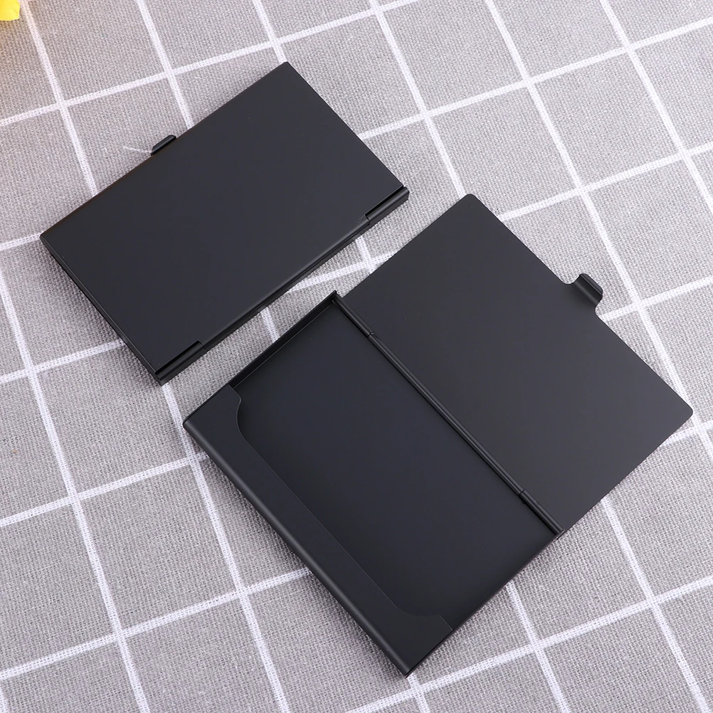 

Aluminum Alloy Business Card Holder Case Small Organizer for Cards ID Credit Cards Metal Name Holder Desk Office Supply