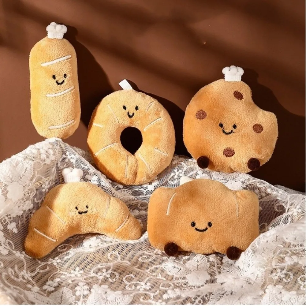 Colgantes de felpa Kawaii, muñecos de pan pequeño de dibujos animados, bolsos, colgantes, llavero, accesorios para mochila de niña