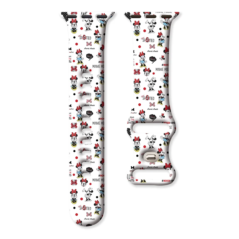 

Disney Hybrid Characters Print Strap for Apple Watch 11 10 9 Silicone Band Replaceable Bracelet for iWatch 44/42/41mm Watchband