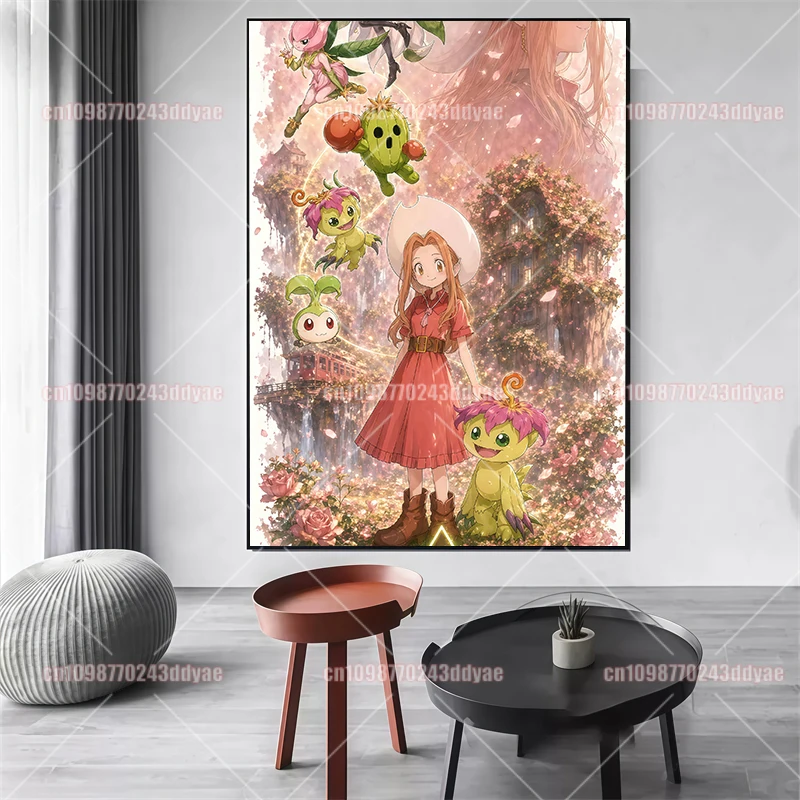 Japanese Anime Peripheral Pokémon Retro Illustration Decoration Wall Art Watercolor Painting Modern Painting Room Decoration view 6