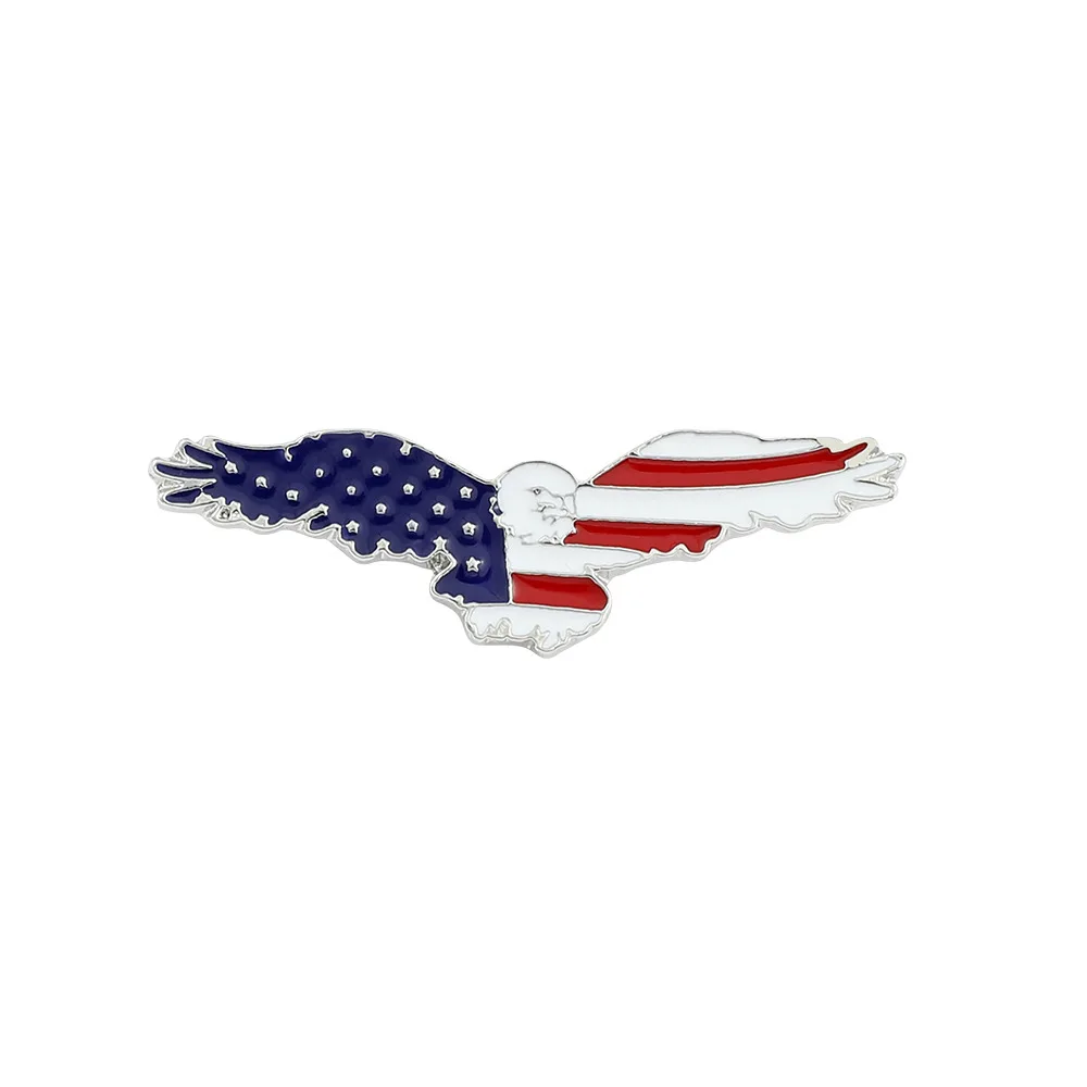 Personalized USA Flag Eagle Shaped Enamel Badge Backpack Hat Clothing Brooch Pin Creative Independence Day Gift