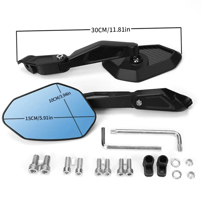 Foldable Carbon Fiber Large Rearview Mirror For Motorcycle Scooter Waterbird Style BMW S1000RR ADV Accessories