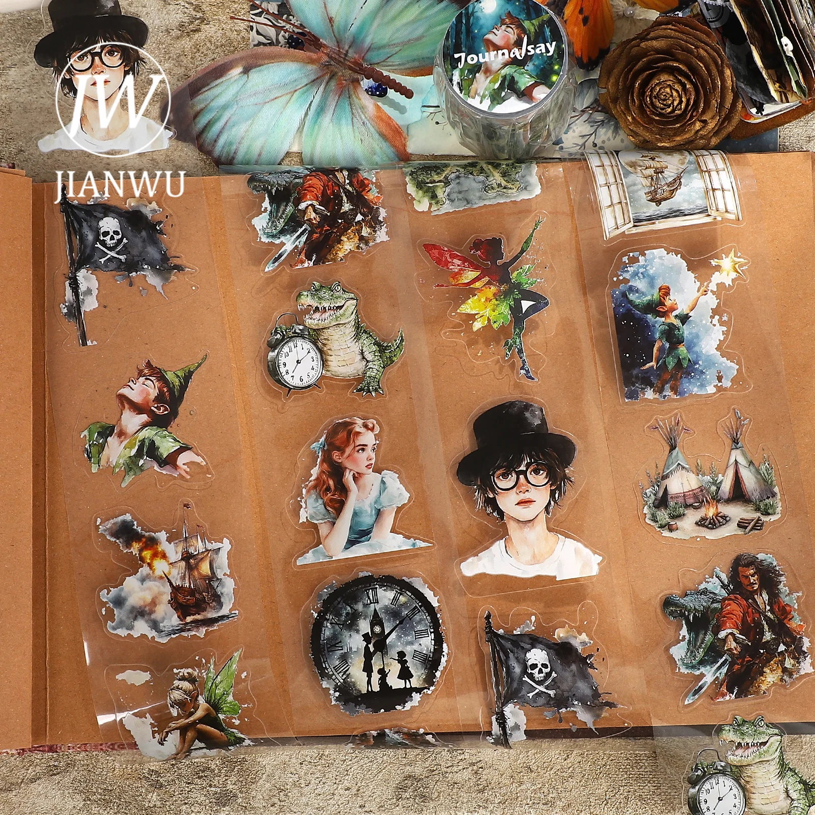 JIANWU 60 مللي متر * 200 سنتيمتر خمر نيفرلاند خرافة المشهد المواد الكولاج سكرابوكينغ PET الشريط الإبداعية DIY بها بنفسك مجلة القرطاسية