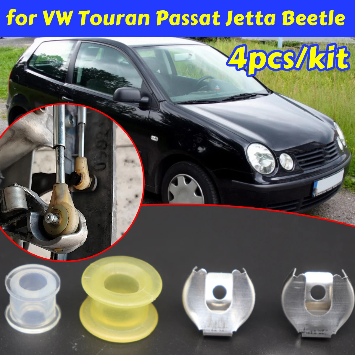 

4pc for VW Touran Passat Jetta Beetle MT Gearshift Cable Control Bushing Lock Washer End Rod Repair Part Lever Car 1K0711265AP