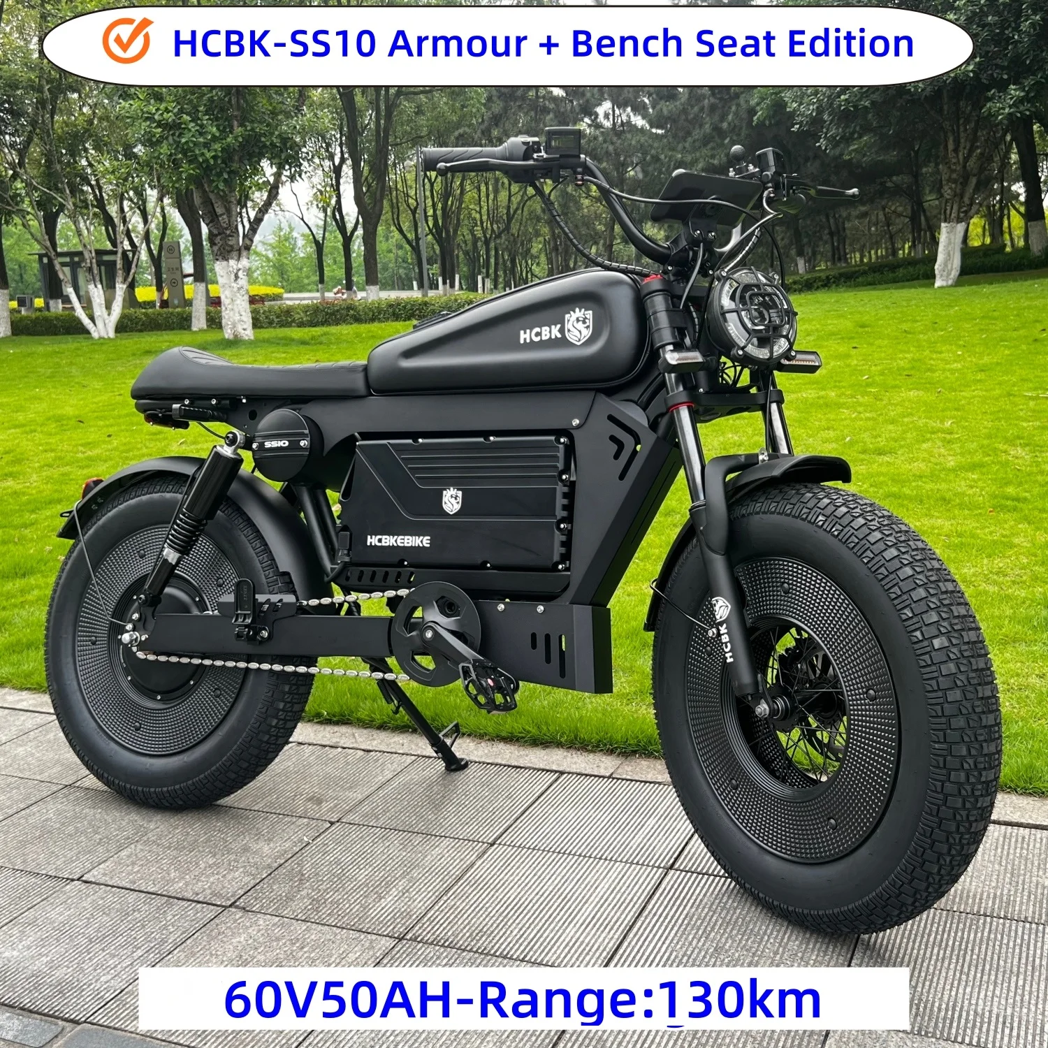 -SS10 20 Inch 3000W Rear Hub Motor US Black Warrior Ebike 30AH/60AH Lithium Battery 140KM Electric Off-road Mountain Bike image 4