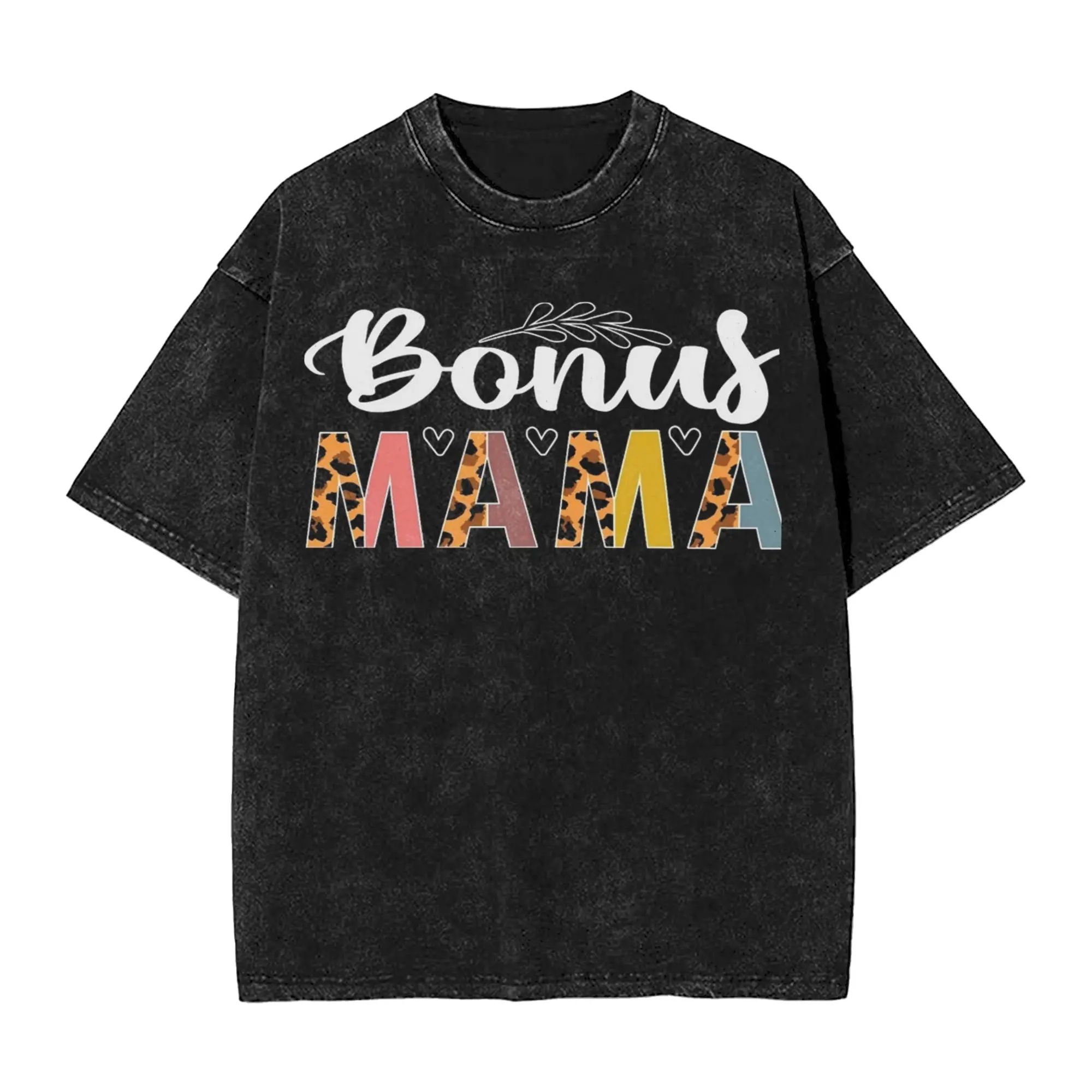 Washed T Shirts Bonus Mmom Mothers Day Hip Hop Vintage T-Shirt Street  Streetwear Short Sleeve Summer Tops Tees for Men Women