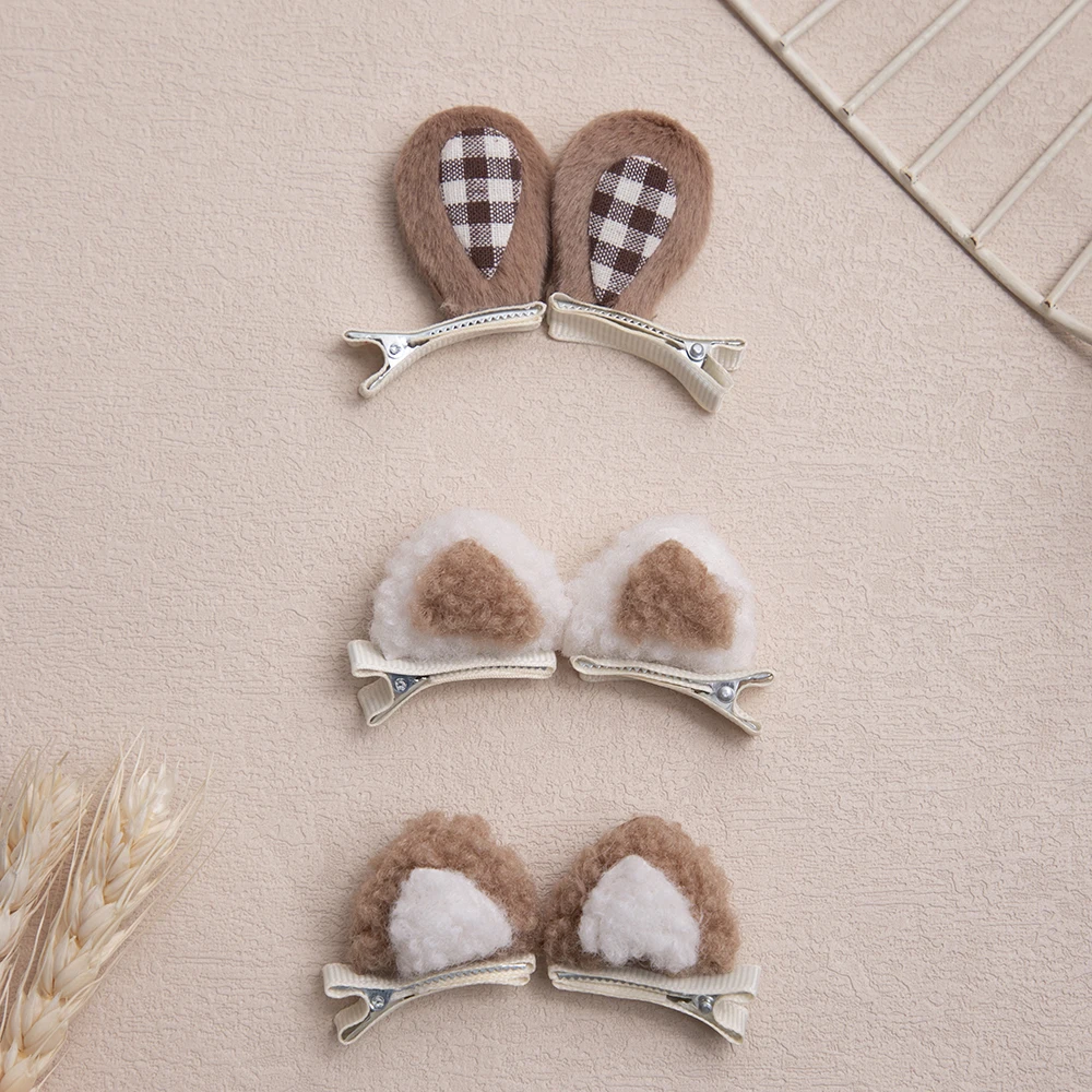 

Baby Girl Stereoscopic Cute Animal Bunny Kitten Ears Hair Clip Newborn Babies Fashion Baby Hair Clips for Children Accessories