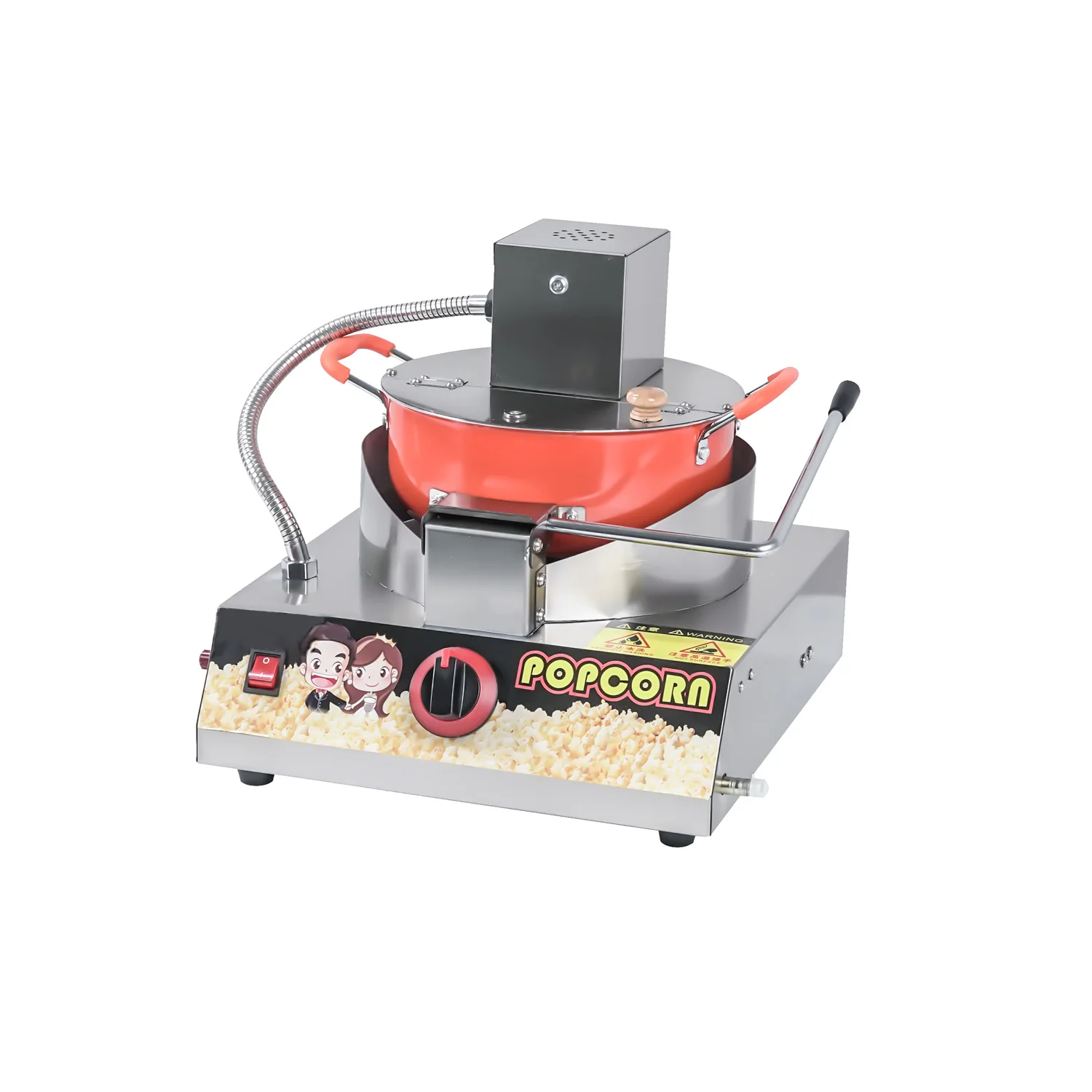 

Commercial Portable Gas Popcorn Machine LPG Mini Pop Corn Maker Machine With Non-stick Kettle for Snack Machine