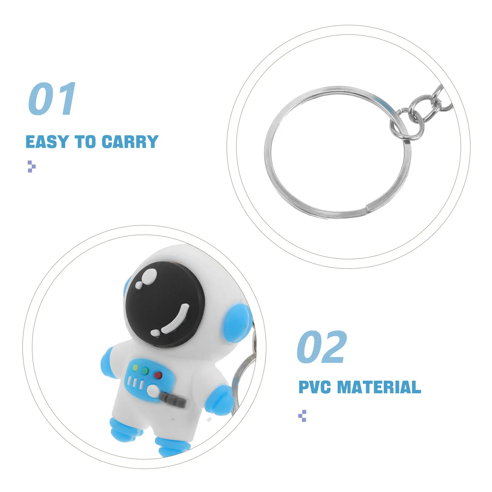 24Pcs Astronaut Keychain Cute Cartoon Space Pendant Backpack Charm Party Favors Classroom Rewards Travel Astronaut Party Favors