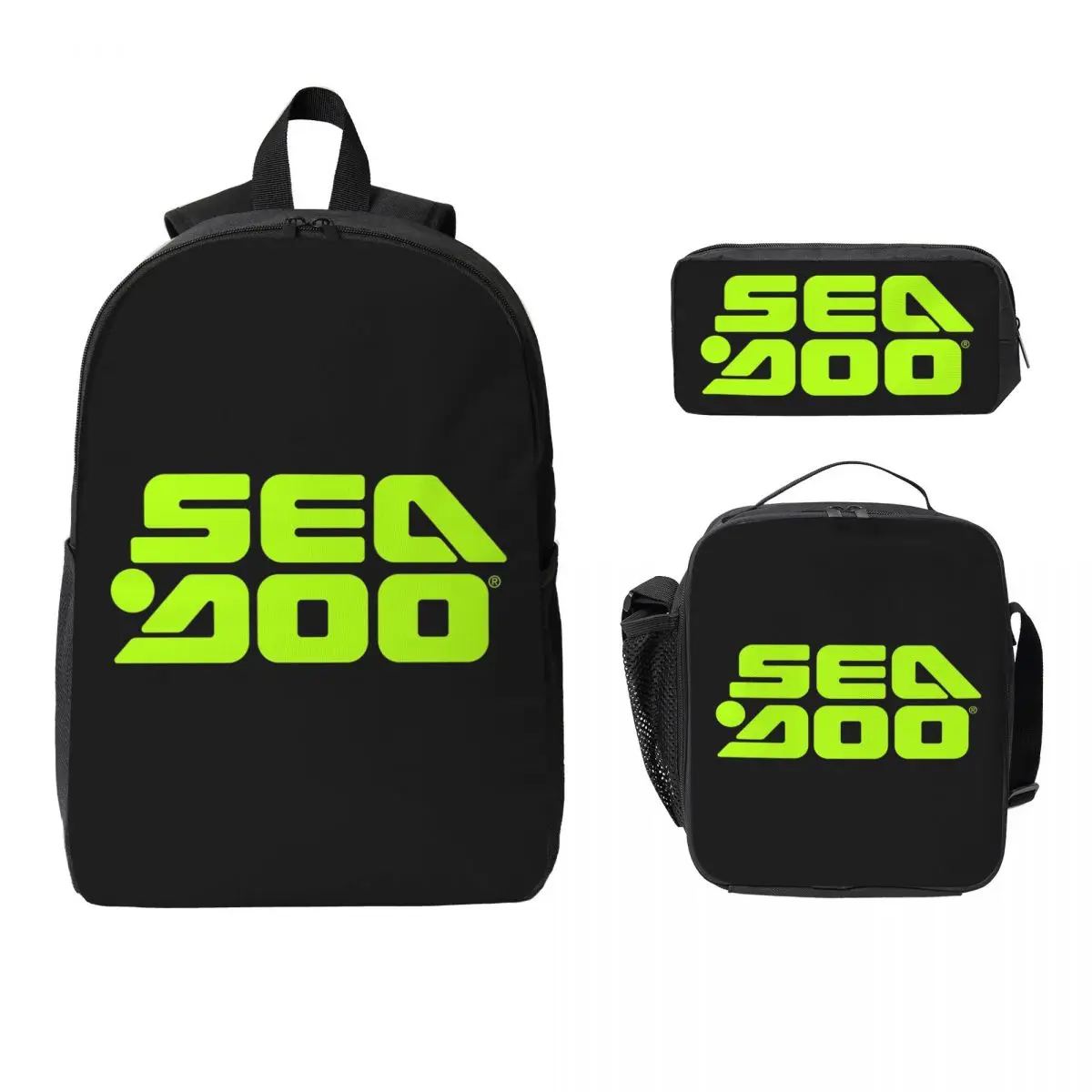 Sea Doo Team Rxt Brt Marine Backpack Boys Girls BookBag School Bag Laptop Shoulder Bags 3ps Insulated Lunch Bag Pencil Case