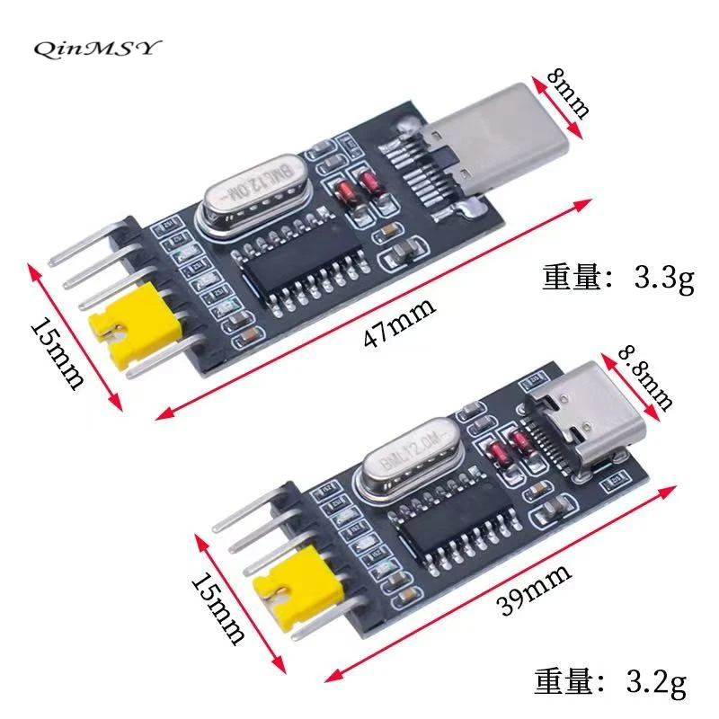 Конвертер USB-C Type-C «папа» и «мама» в TTL Модуль UART STC Последовательный программатор CH340G CH340 Адаптер 3,3 В 5 В Замена PL-2303