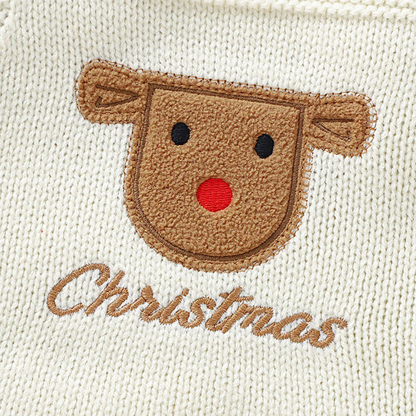 Christmas Baby Boy Girl Romper Newborn Infant Sleeveless Cute Reindeer Embroidery Knit Overall Jumpsuit Kids Xmas Costumes 0-24M