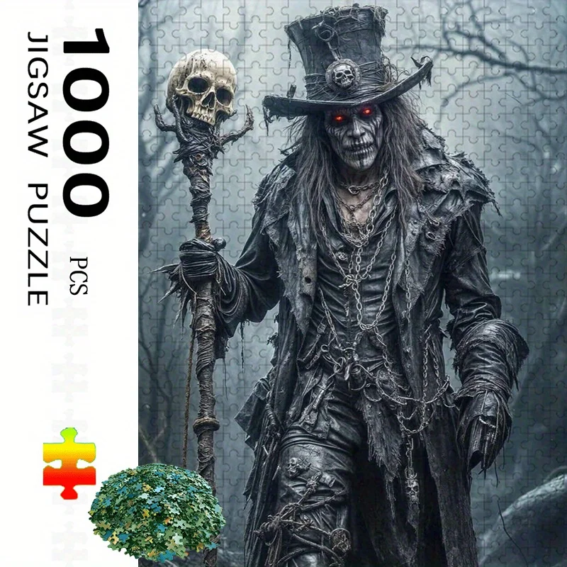 [1000 قطعة من لغز كاهن الفودو] 1000 قطعة من لغز كاهن الفودو - قوطي خيالي داكن، ألوان مختلطة نابضة بالحياة، سيارة مقاومة للخدش