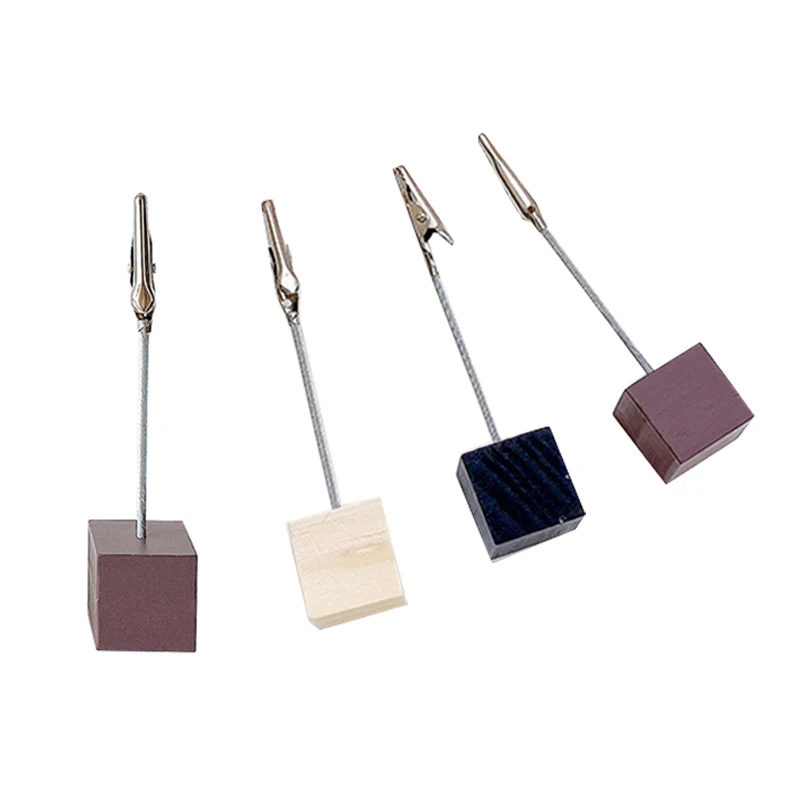 Support de bloc-notes en bois, 1 pièce, pince à papier, accessoires de bureau, bureau, école