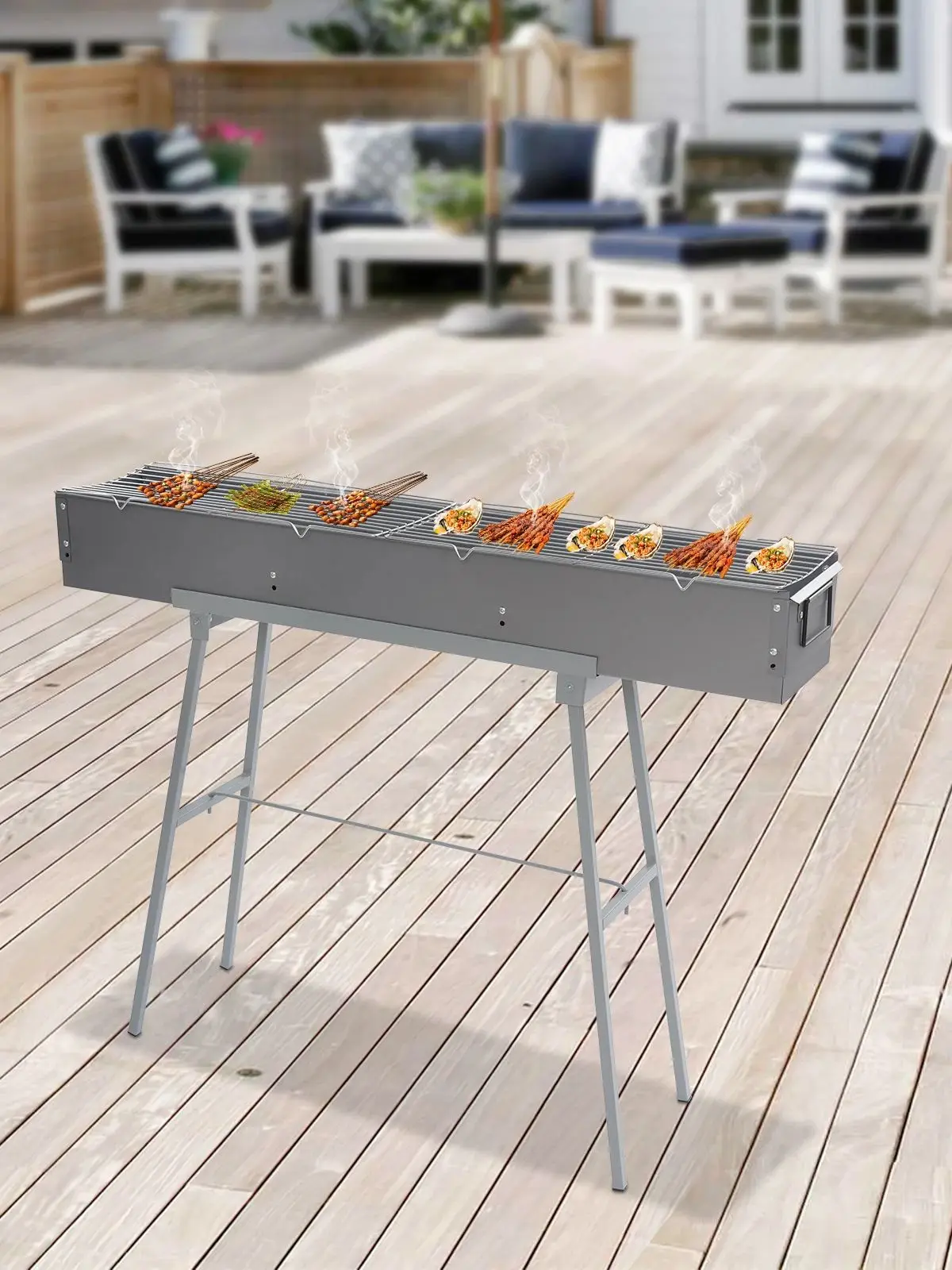 Gril de barbecue de camping pliant Grills à charbon de bois Gril de barbecue portable pour la cuisine en plein air dans l'arrière-cour Les cadeaux parfaits pour les amateurs de grill