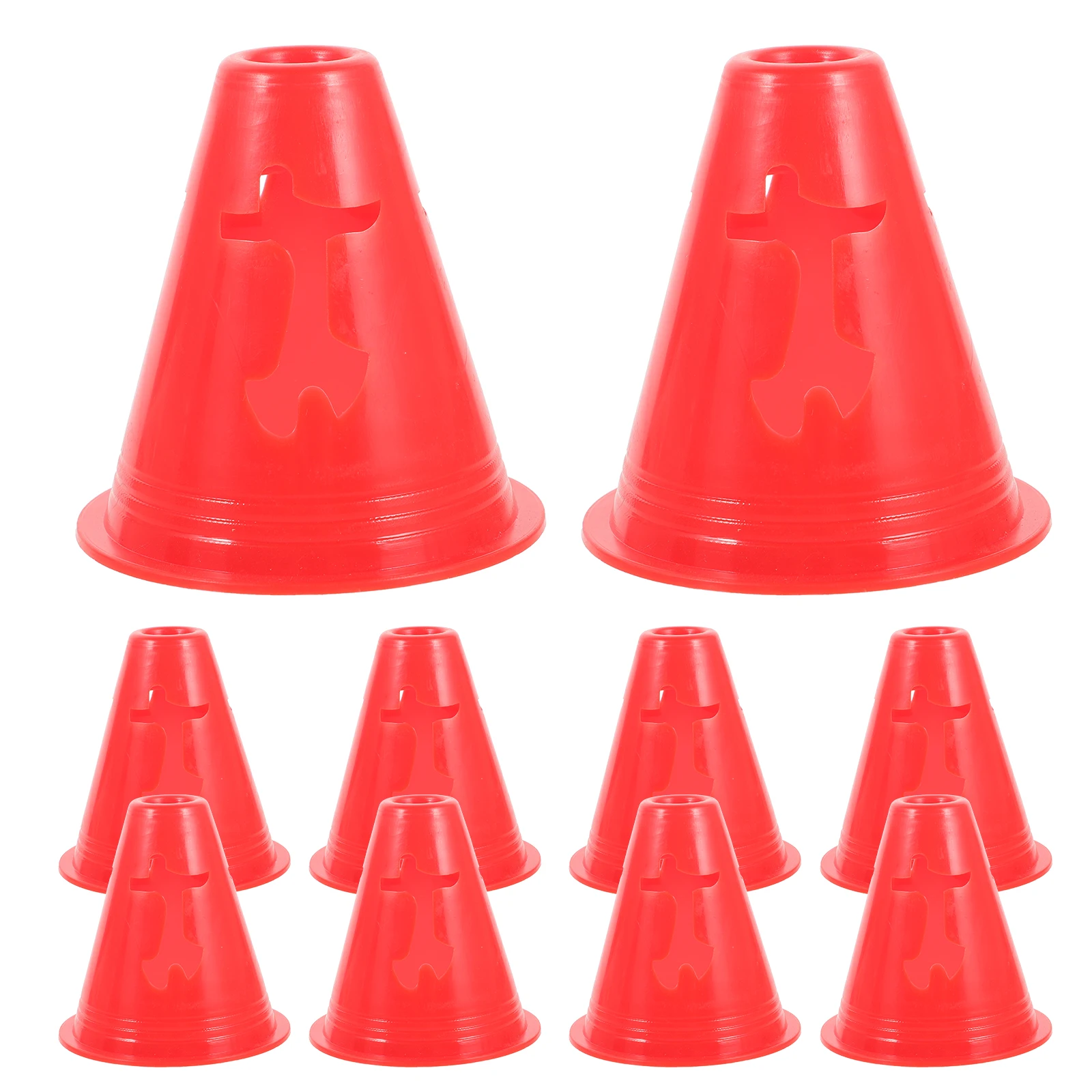 

10pcs Training Markers Colored Sports Cones Agility Football Soccer Obstacle Course Flat Bottom Durable Lightweight for Kids