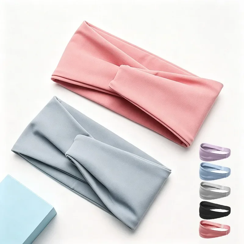Soft and Widened Sweat Absorbing Sports Headband,solid Color Quick Drying Elastic Headband,suitable for Fitness Running and Yoga