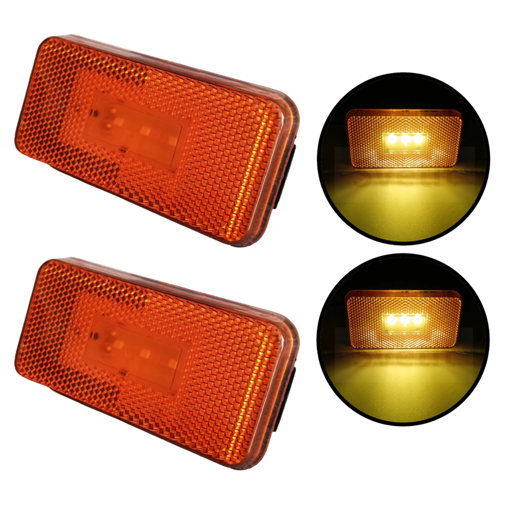 

2Pcs 24v Amber LED Side Marker Light Lamp for SCANIA Heavy Duty truck G450 P410 G440 series OEM1737413