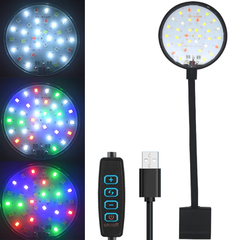 Usb aquário lâmpada led luz do tanque de peixes decoração planta aquática vários modos regulável leveza espectro completo mini clipe luz 5v