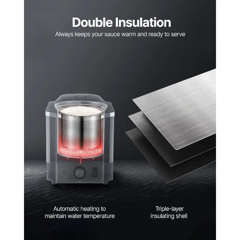 موزع جبن كهربائي 2.4 لتر مع مضخة تجارية لتدفئة الحلوى الساخنة 86 ° F-230 ° ف