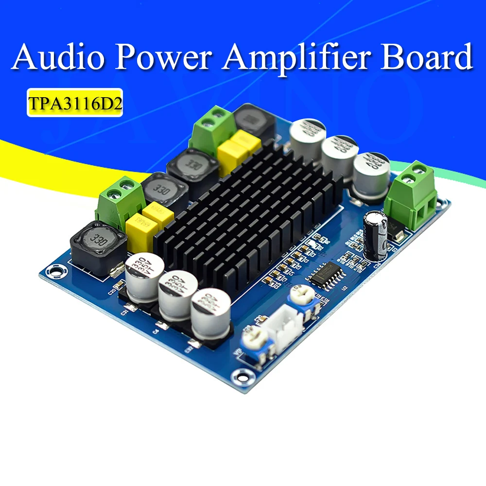 DC 12V 24V 120W*2 Dual Channel Stereo High Power Digital Audio Amplifier Board TPA3116D2 XH-M543 Subwoofer Audio Board Amplifier