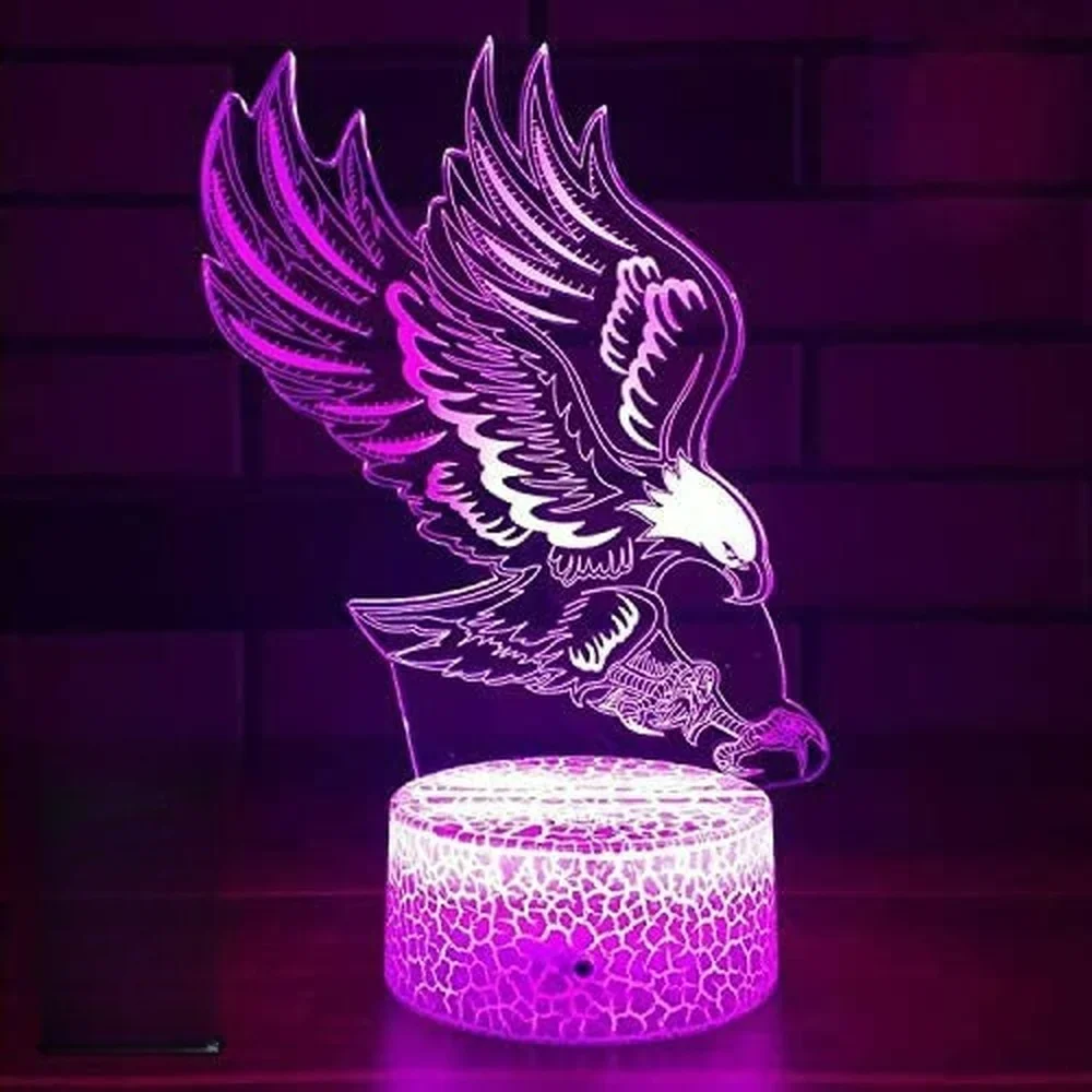 

Nighdn 3D Eagle Night Light 7 Colors Changing USB Optical Illusion Lamp Children Kids Christmas Birthday Gift Child Nightlight