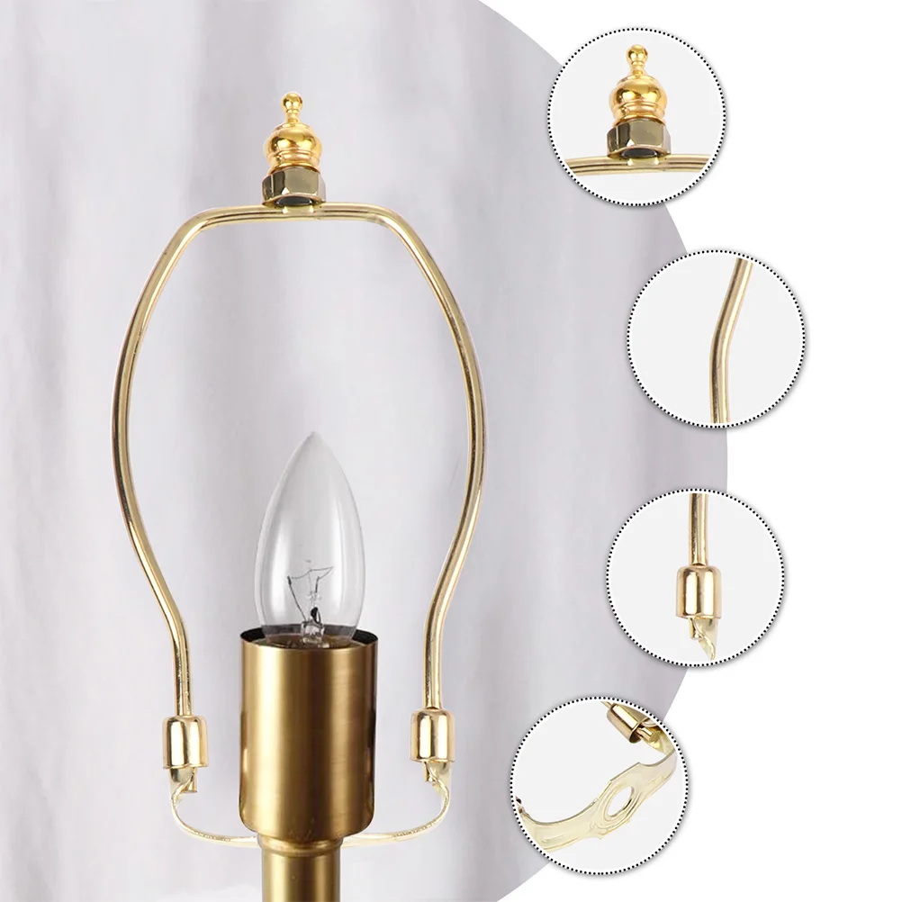 

2pcs Lampshade Harp Holder Cow Horn Gold Plated Alloy Accessory for Table Floor Crystal Lamps Easy Install Home Use