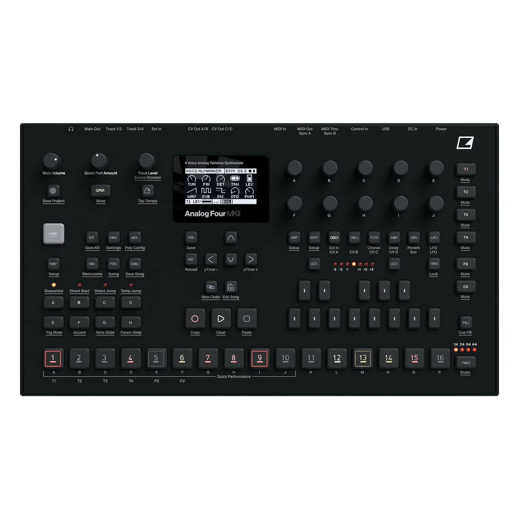 Elektron Analog Four MK2 desktop analog synthesizer is handmade and imported from Sweden