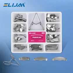 ELIJAH Dental Sectional Contoured Metal Matrices Matrix With Springclip No.1.330 Band Resin Clamping/Seperating Dentist Tools