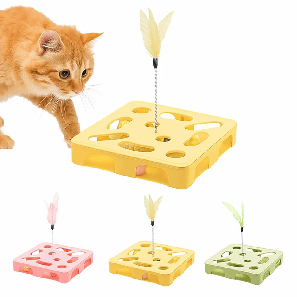 

Creative Interactive Cat Puzzle Box Plastic Funny Cat Exercise Toy Bell Maze Box Household Pet Puzzle Track Toy Pet Accessories
