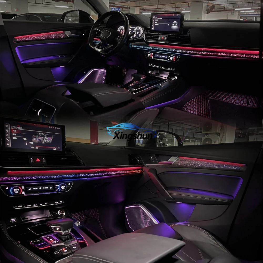 Star Dynamic Wood Ambient Light for Audi Q5 FY SQ5 2018-2025 Europe Short Wheelbase Version MMI Control Interior Lighting
