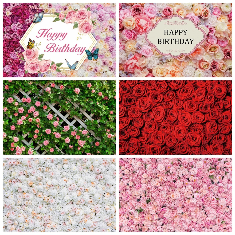 

Floral Flowers Wall Backdrop for Photography Wedding Bridal Shower Marriage Ceremony Baby Birthday Party Background Photo Studio