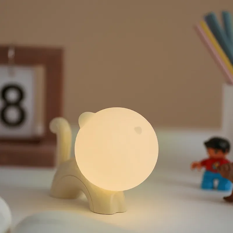 Meow Meow Cat Charging Led Night Lights Bedroom Beside Lamps Warm Atmosphere Desk Light Cartoon Graduation Season Birthday Gifts