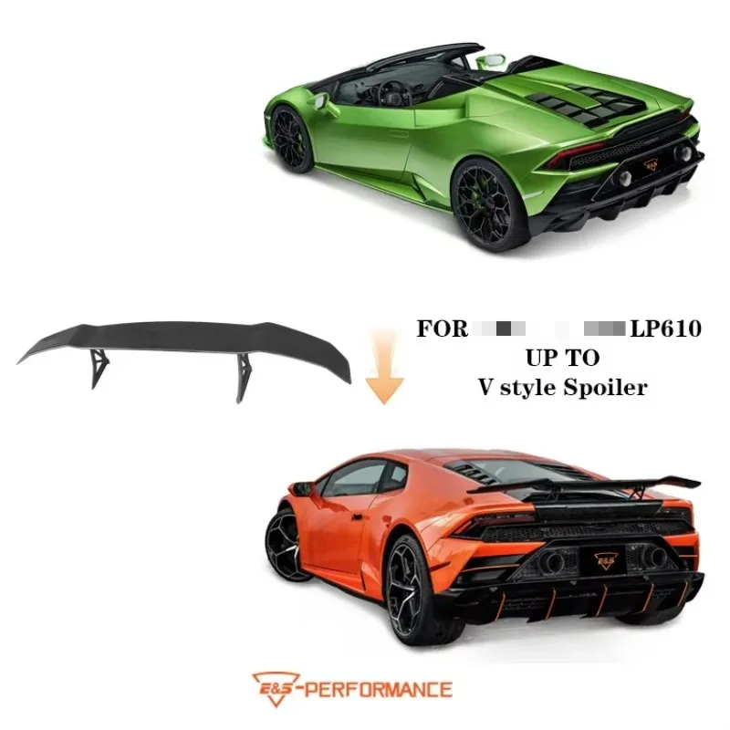 

Car Accessories for Huracan LP610 2014-2019 Upgrade to V Style Carbon Fiber Rear Wing Spoiler Auto Parts