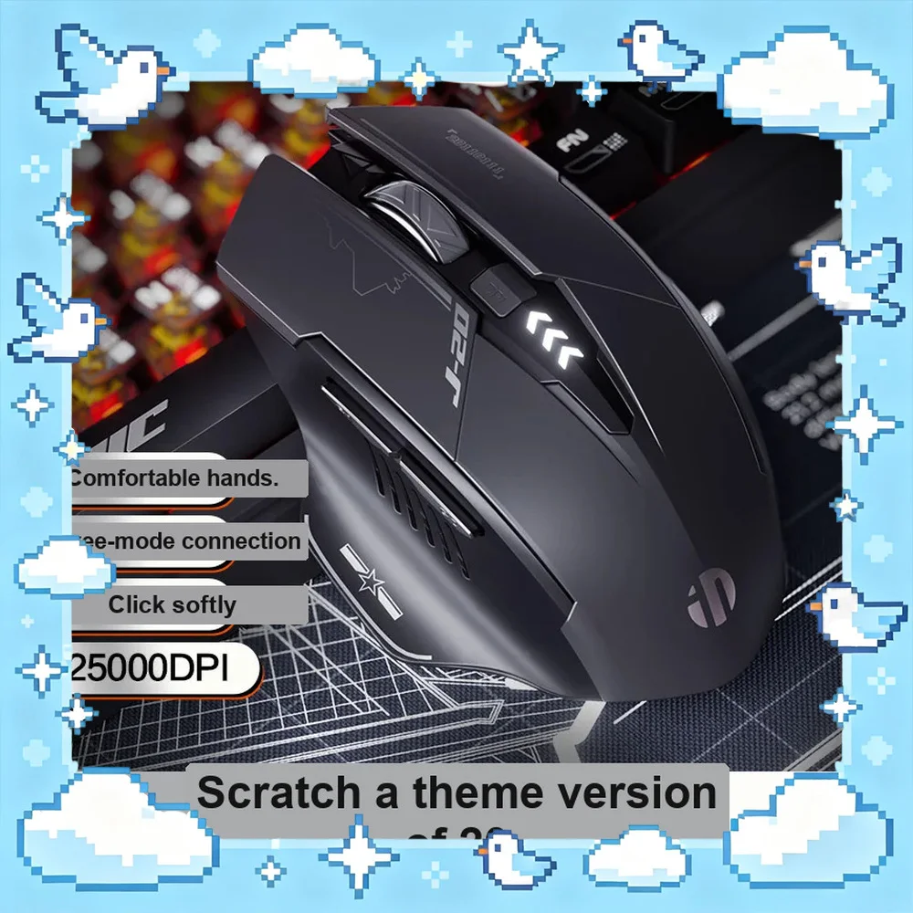 Inphic J-20 Theme Edition Mouse Tri Mode Wireless Gaming Mouse 500mAh Long Battery Life 25000 DPI For Office Accessories Gift