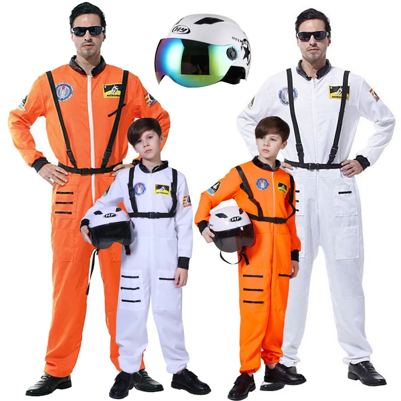 loween Costume da spettacolo per bambini Cosplay Astronauta Pilota Abbigliamento dell'aeronautica Abiti coordinati genitore-figlio Performance sul palco...