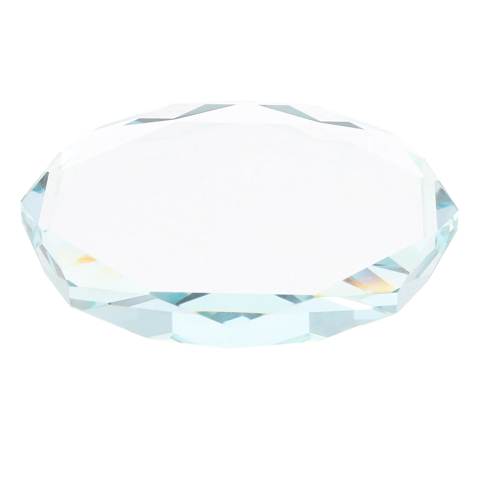 

Octagonal Clear Glass Display Base Premium Transparent Glass Stand for Collectibles Crafts Handicrafts Display Tray Decorative