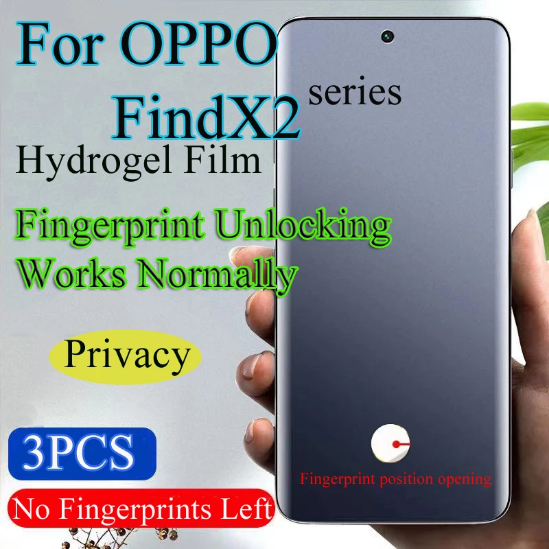 

FindX2Pro Soft Screen Protector For OPPO FindX2 Pro Privacy Hydrogel Film Find X2Pro Fingerprint Unlocking Works Normally Soft