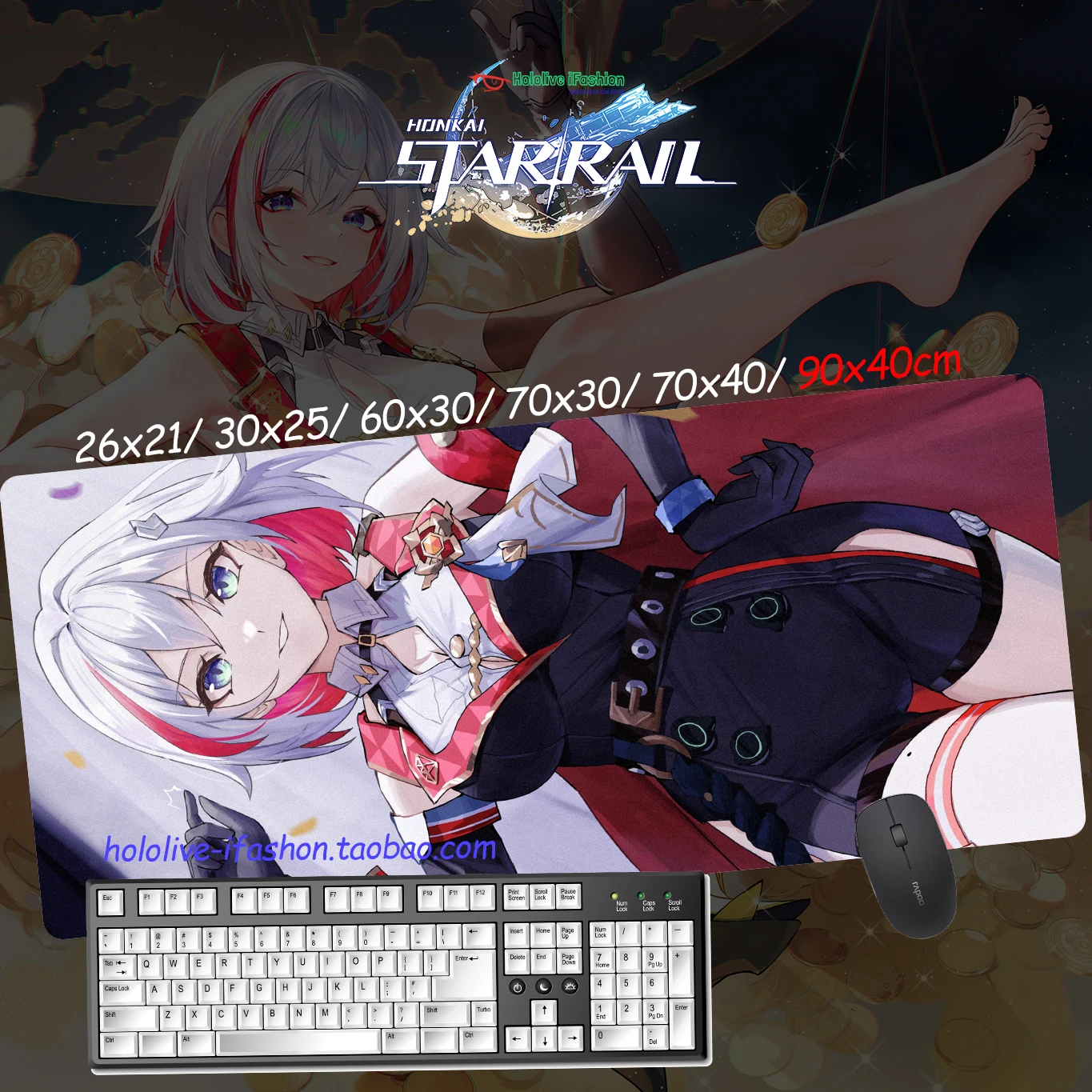 

Коврик для мыши Topaz Game Honkai Star Rail Коврик для клавиатуры Коврик для мыши Настольный коврик Аксессуар для офиса Компьютерная работа Игровой подарок Прямая поставка
