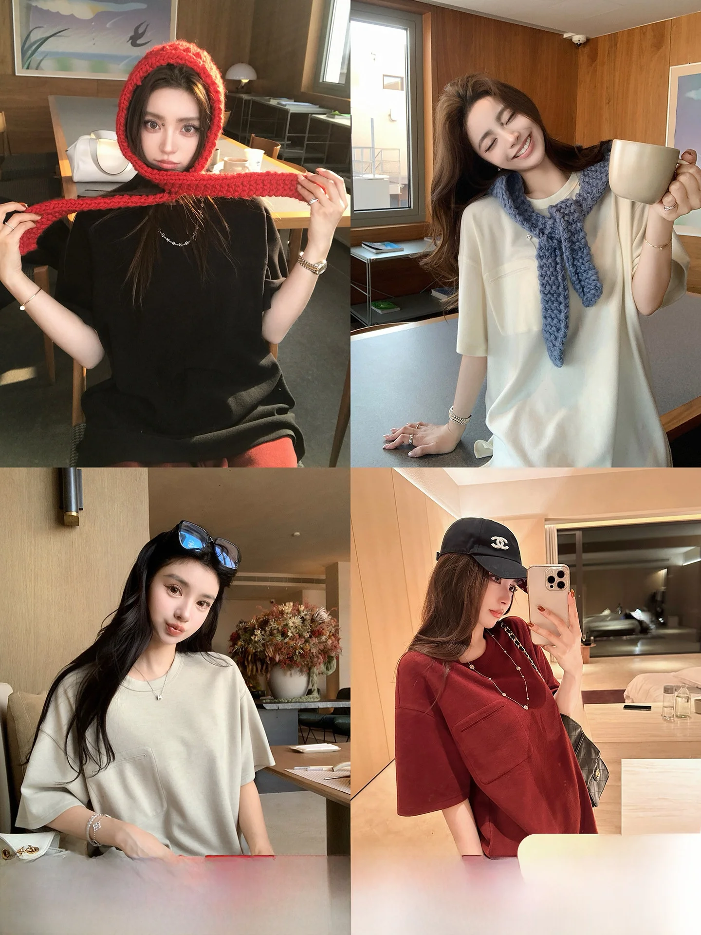 

Удобная женская футболка Lilylikes из модала, ацетата и шерсти, мягкая, уютная, круглой формы, однотонная, повседневная