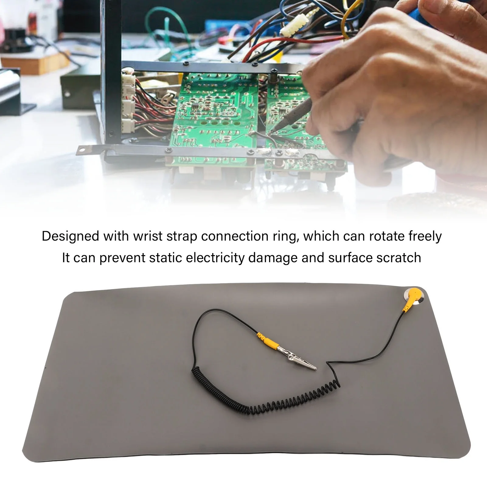 Antistatic Mat Soft 3 Layer Rubber Anti Skid Portable Anti Static Table Pad with Wristband