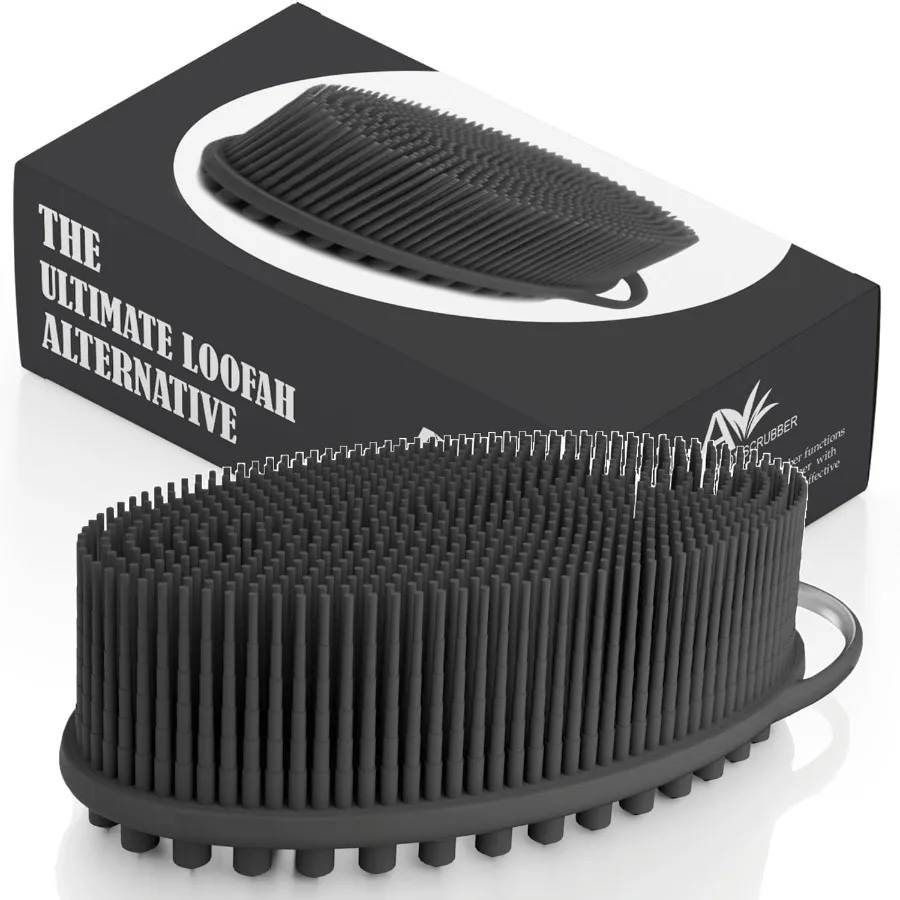 Avilana Scrubber per il corpo in silicone Spazzola per doccia delicata Luffa Alternativa Opzioni infusione d'argento Silicone igienico BPAFree ad asciugatura rapida