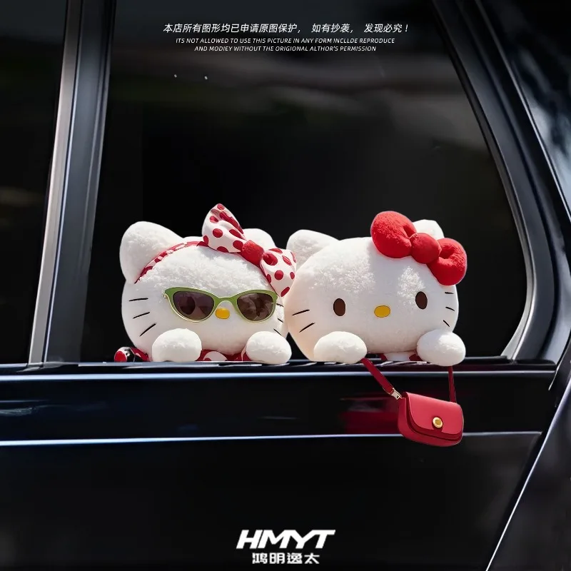 

Anime Kawai Hello Kitty Sticker Doll Three-dimensional Cartoon Cute Electric Vehicle Car Glass Waterproof Decorative Sticker