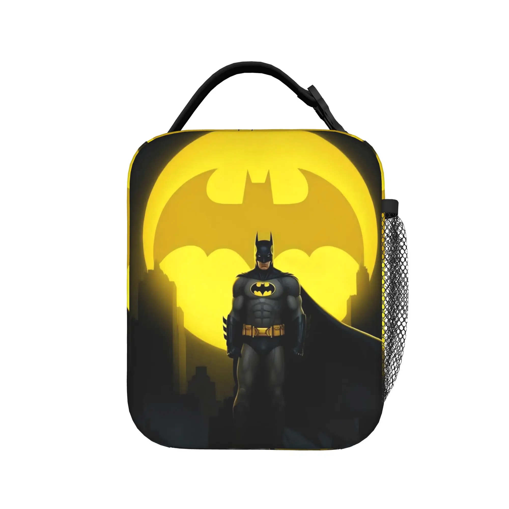 Batmans Insulated Lunch Bag Large Black Bat Silhouette Meal Container Thermal Bag Tote Lunch Box College  Outdoor Food Handbags view 2