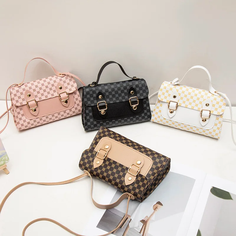 

Spring and Summer New Double Buckle Handheld Chain Small Square Bag Casual Phone Bag