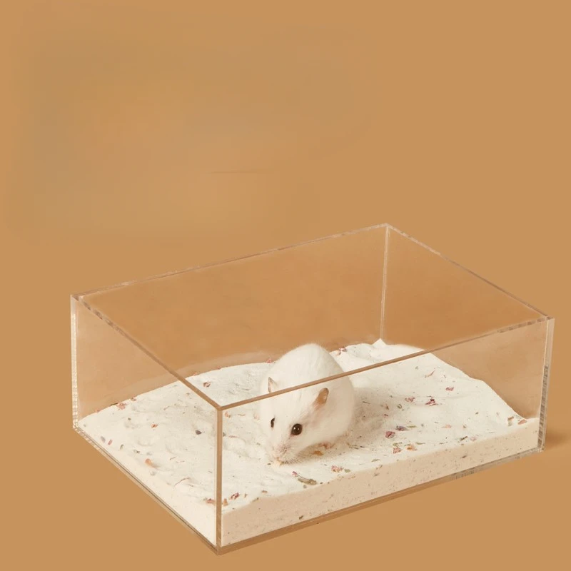 Creative Hamster Bath Room Bathing Room Sandbox Fully Transparent Large Toilet Dual Purpose Urine Basin Golden Bear Supplies