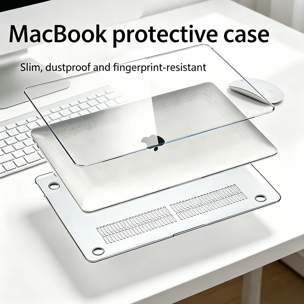For MacBook Air 13.6 Inch Laptop Cover, Lightweight Slim MacBook Air 13.6 Protective Case M1M2M3M4M5, Crystal Clear