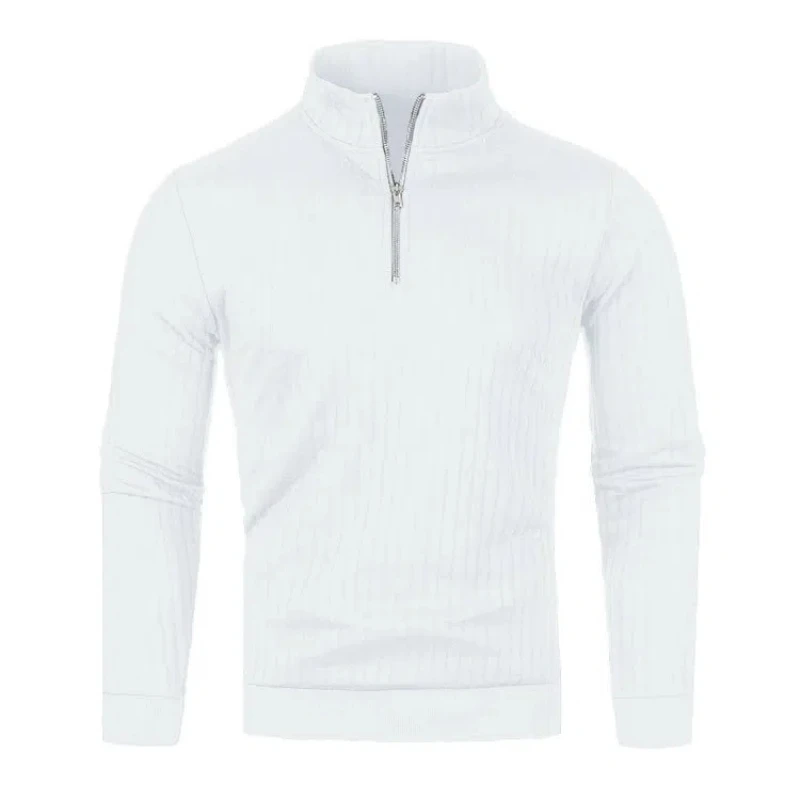 

Мужские пуловеры с полувысоким воротником, трикотажные мужские винтажные осенние свободные пуловеры на молнии, повседневный однотонный универсальный свитер с длинными рукавами