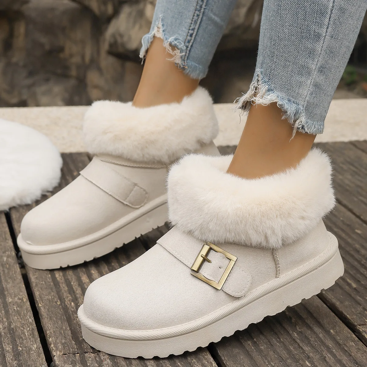 

Women's 2025 autumn and winter snow boots, warm cotton boots and fleece short boots