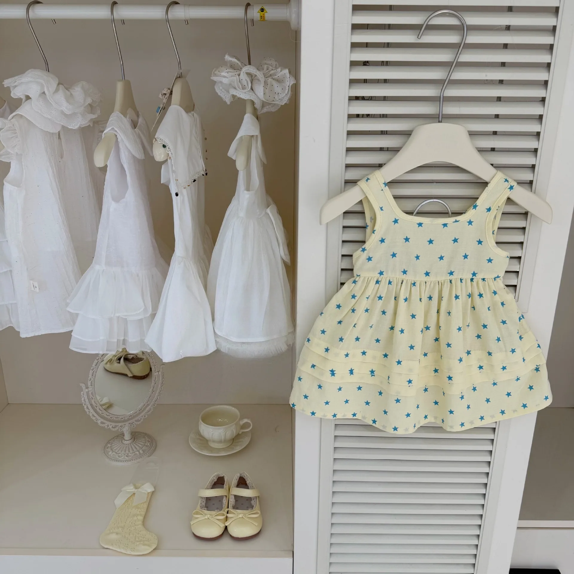 6 Months-3 Years Baby Girl Summer Dress Sweet Korean Star Print Comfortable Baby Casual Daily Outdoor Vacation Children's Dress